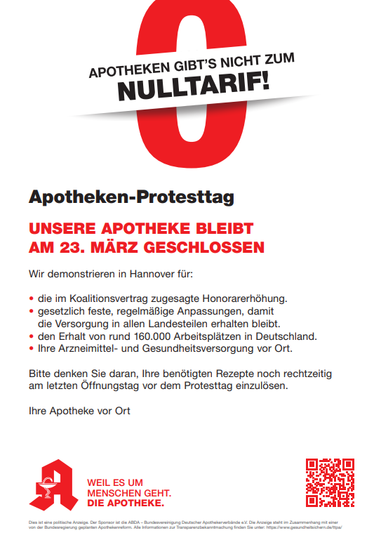 Rabattaktion Apotheke an der Oker