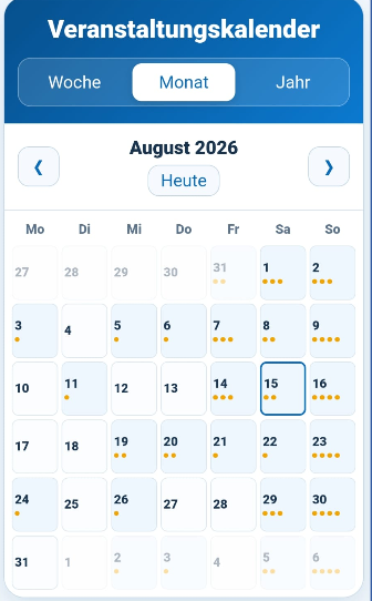 Veranstaltungskalender der MeinersenApp